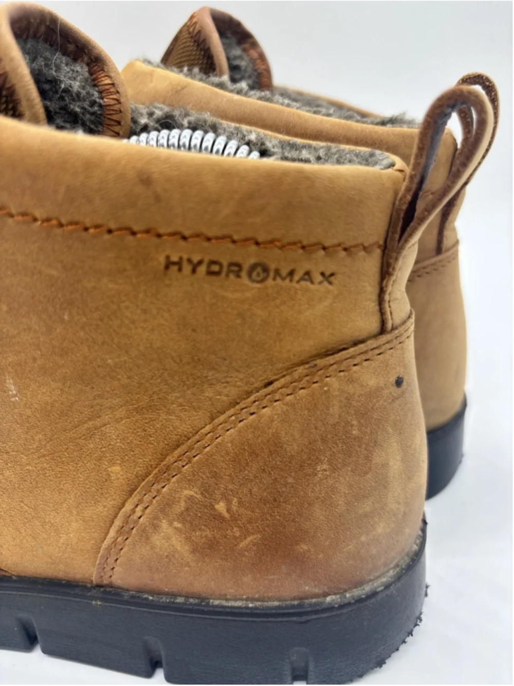 ECCO Hydromax Womens Ankle Boots Tan Nubuck Leather Lined US 8-8.5 EU 39